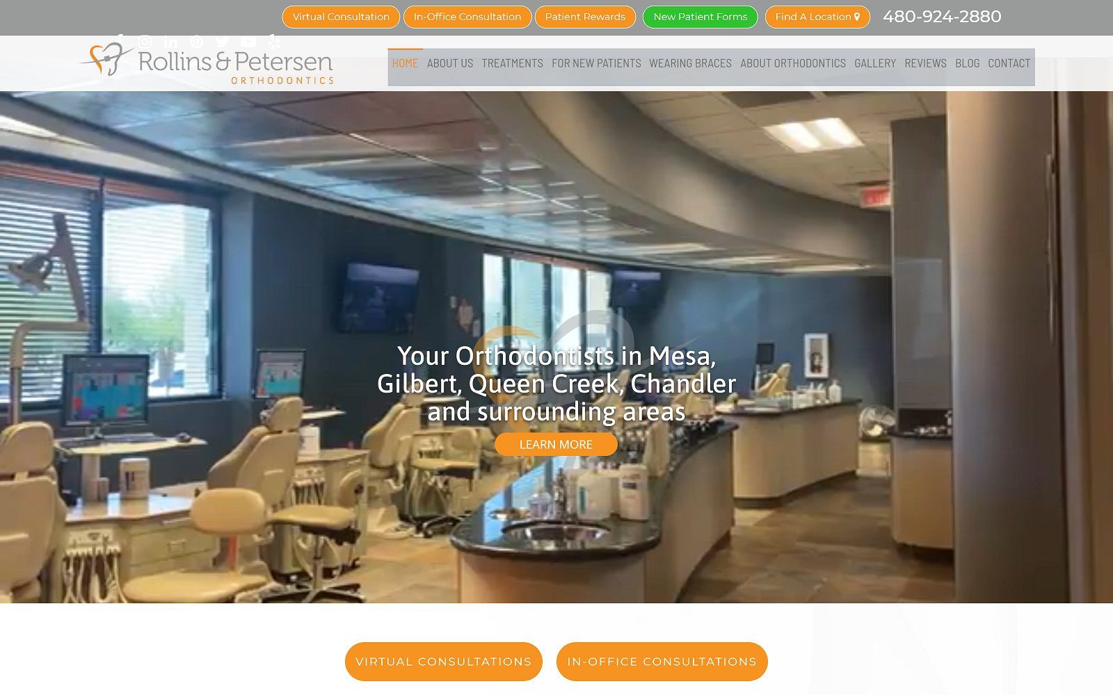 The screenshot of rollins & petersen orthodontics website