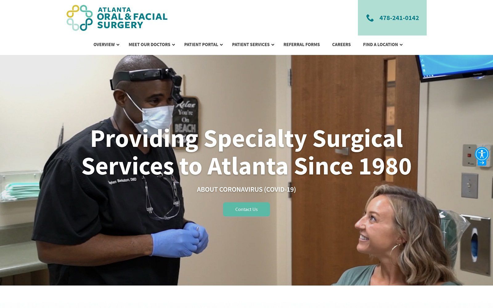 The screenshot of atlanta oral & facial surgery website