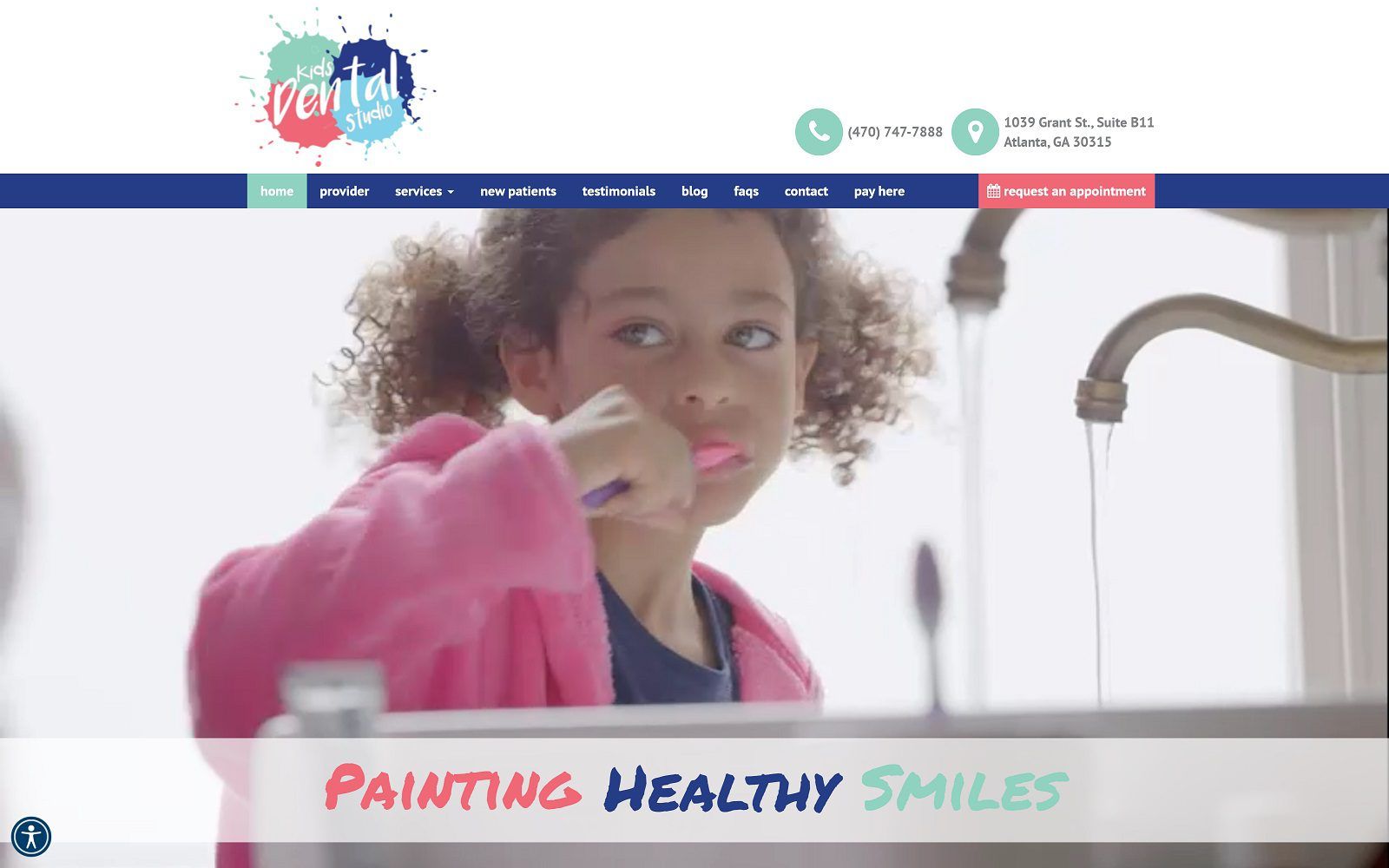 The screenshot of kids dental studio dr. Nikky shotwell website