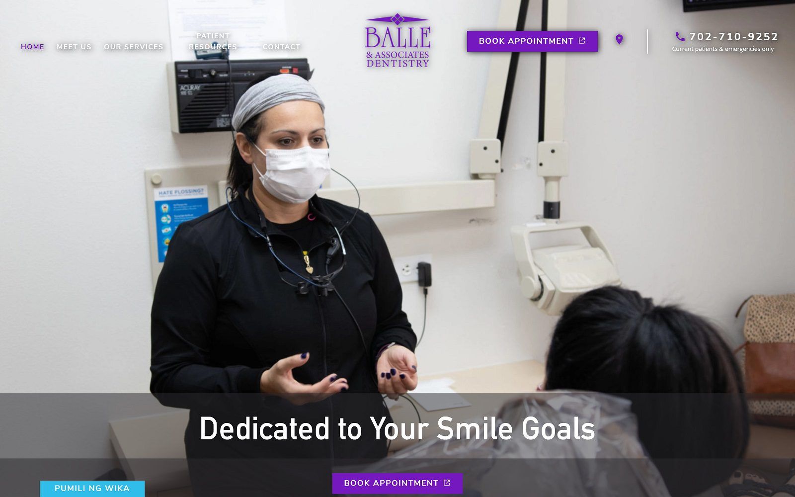 The screenshot of balle & associates cosmetic and family dentistry dr. Peter balle website