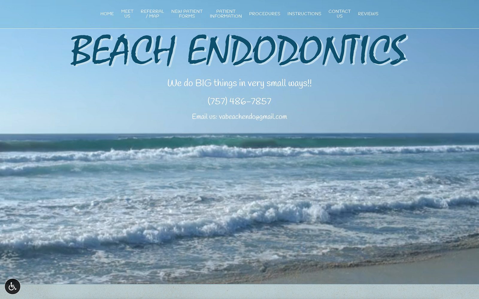 The screenshot of beach endodontics website