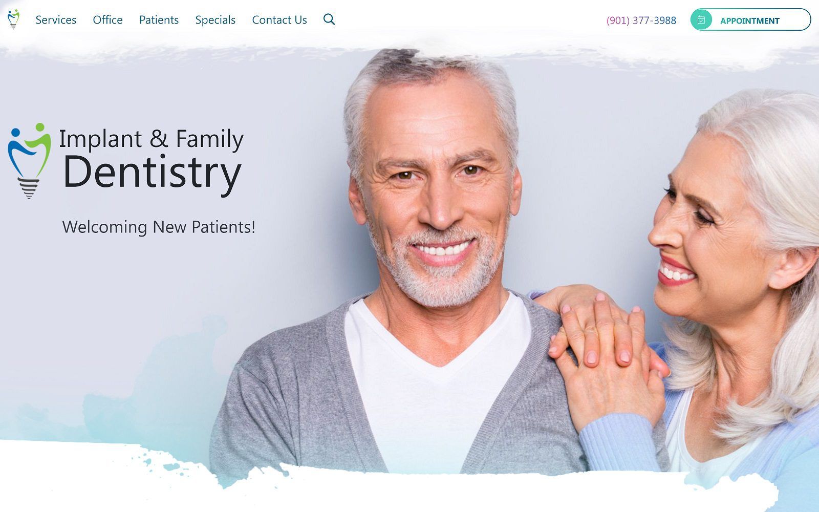 The screenshot of implant and family dentistry: timothy j. Hacker, dds website