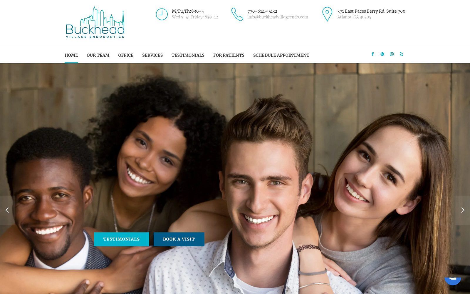 The screenshot of buckhead village endodontics website