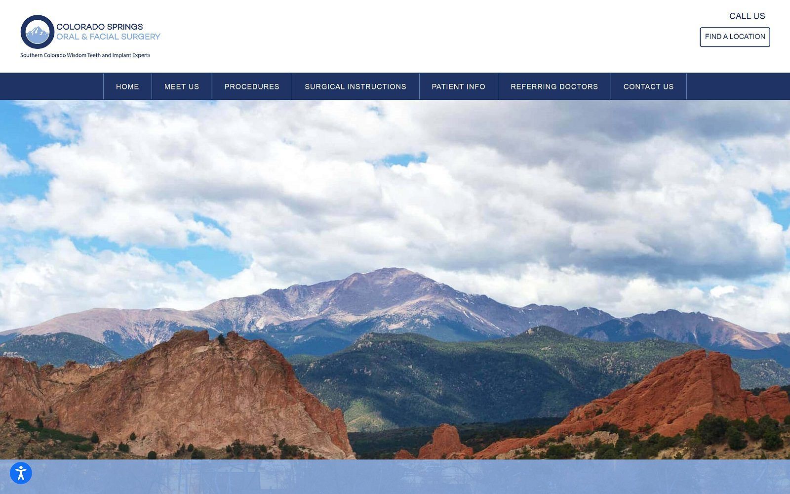 The screenshot of colorado springs oral and facial surgery south website