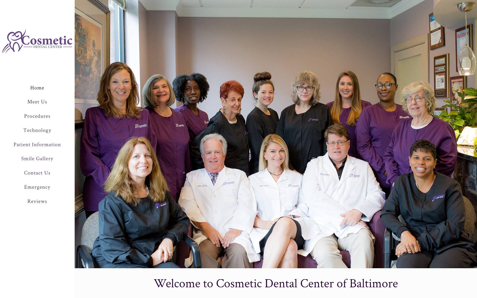 The screenshot of cosmetic dental center website