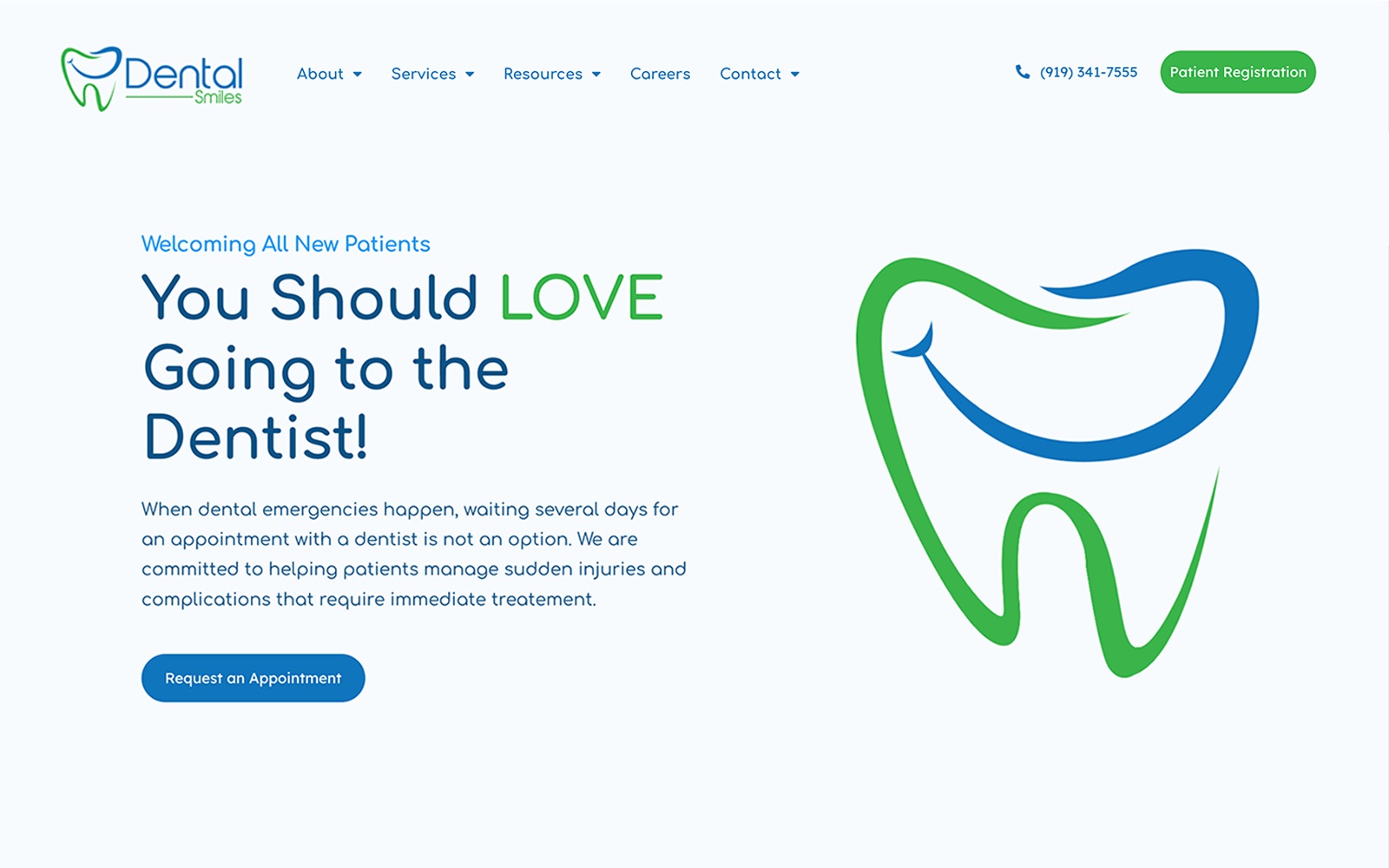 Dentalsmilesofnc. Com screenshot