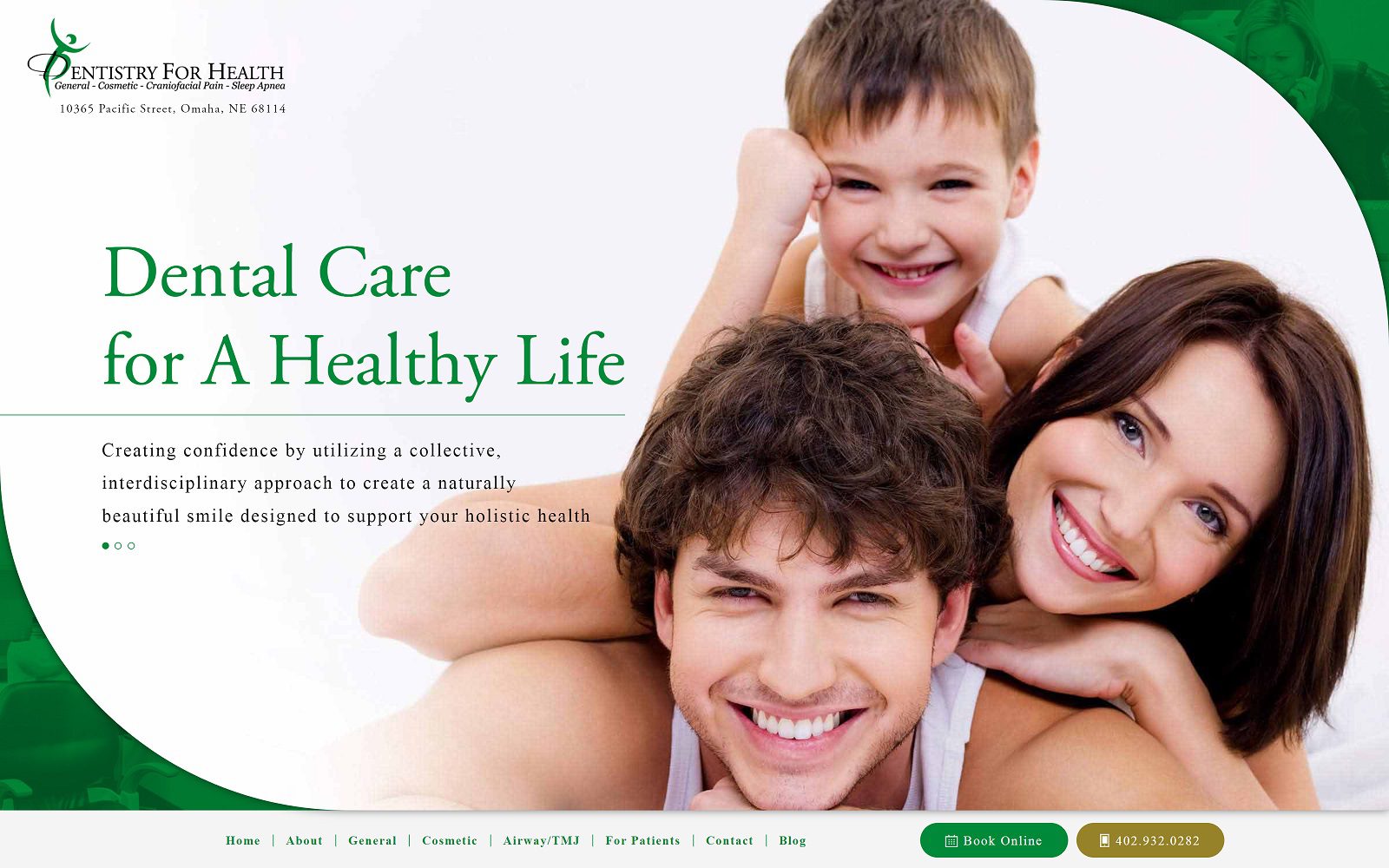 The screenshot of dentistry for health website