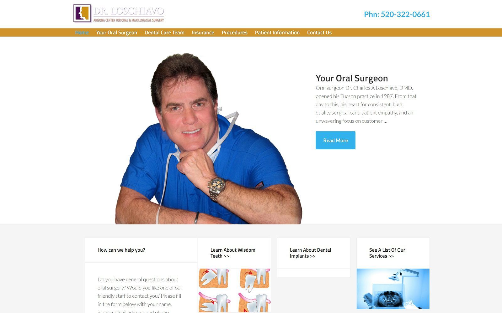 The screenshot of dr. Charles a. Loschiavo, dmd pc, oral & maxillofacial surgery website