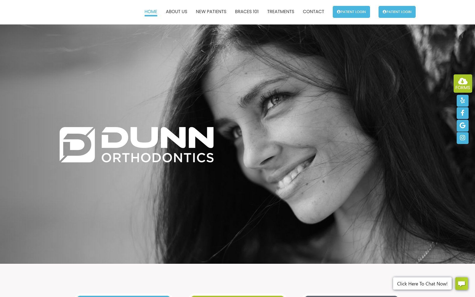 The screenshot of dunn orthodontics dr. Thomas dunn website