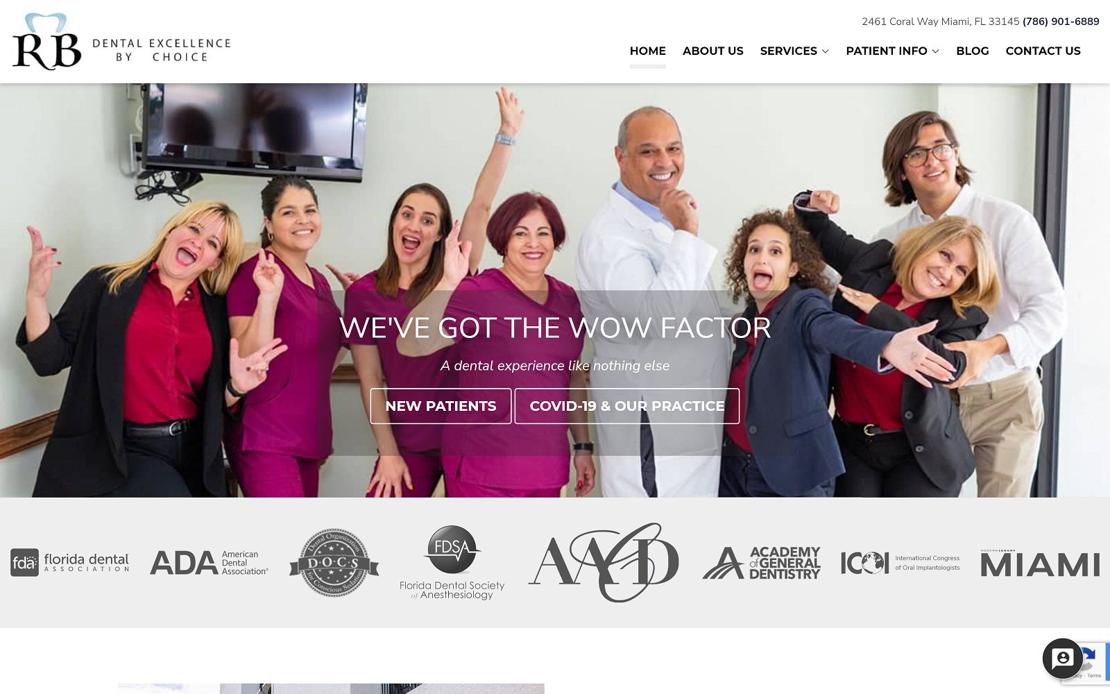 The screenshot of ramon bana, dds website