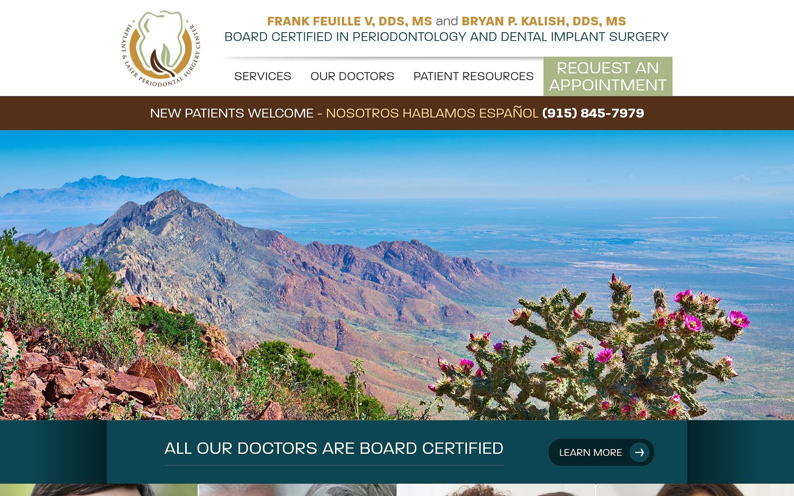 The screenshot of dr feuille & dr kalish - implant & laser periodontal surgery center website