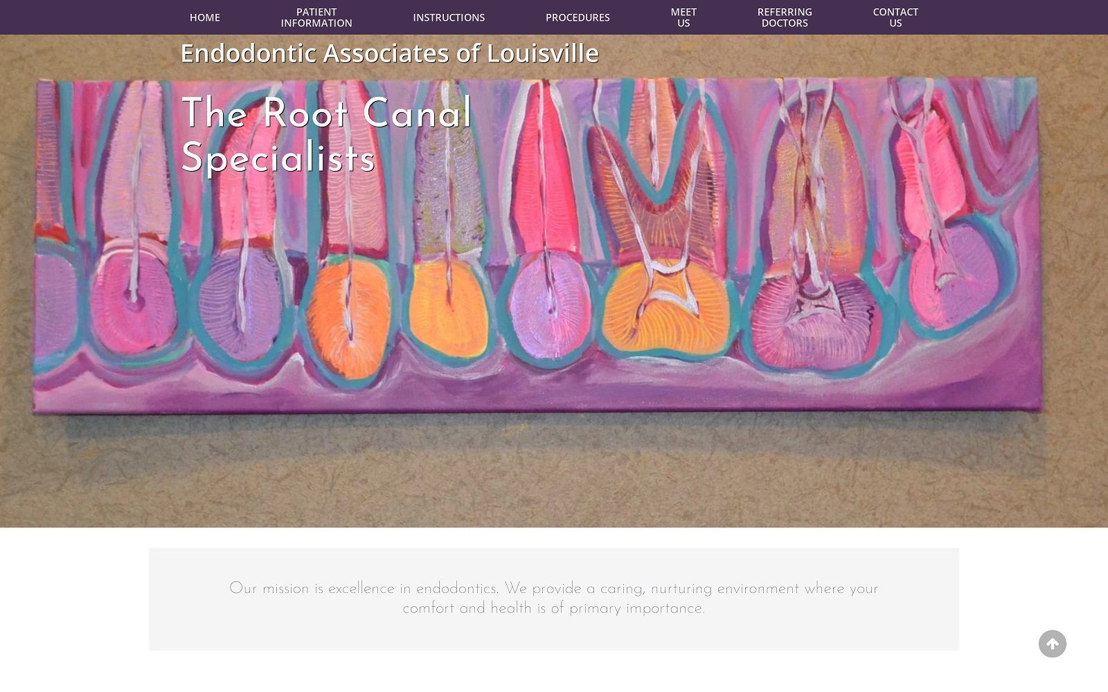 The screenshot of endodontic associates website