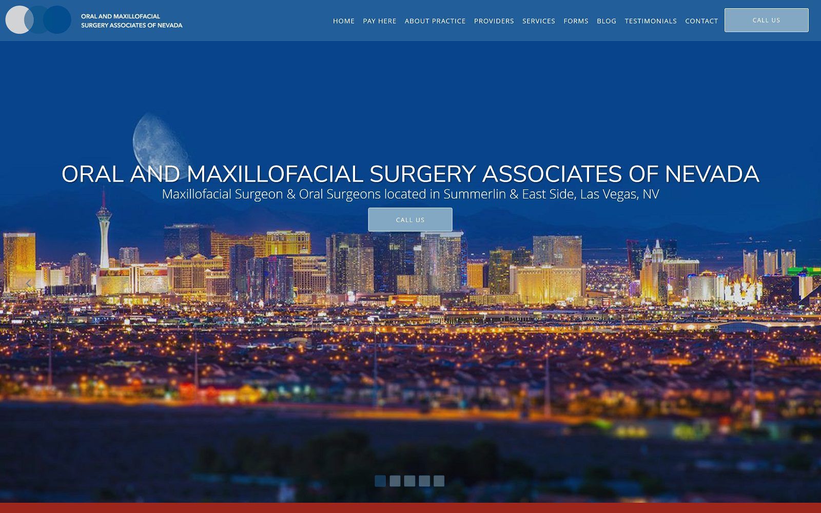 The screenshot of oral & maxillofacial surgery associates of nevada website