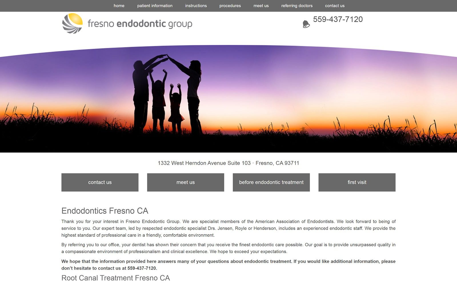 The screenshot of fresno endodontic group inc website