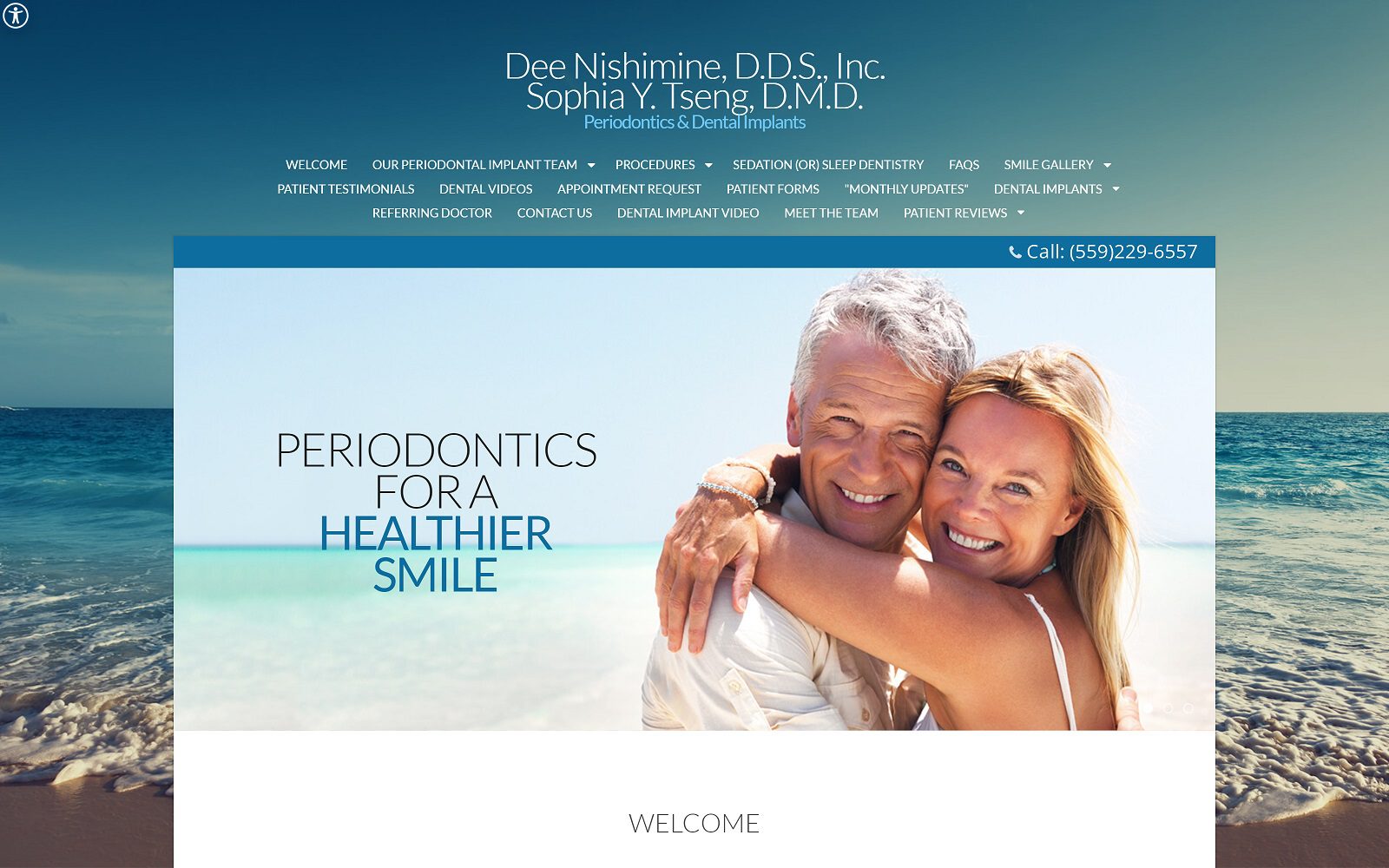 The screenshot of dee nishimine, dds website