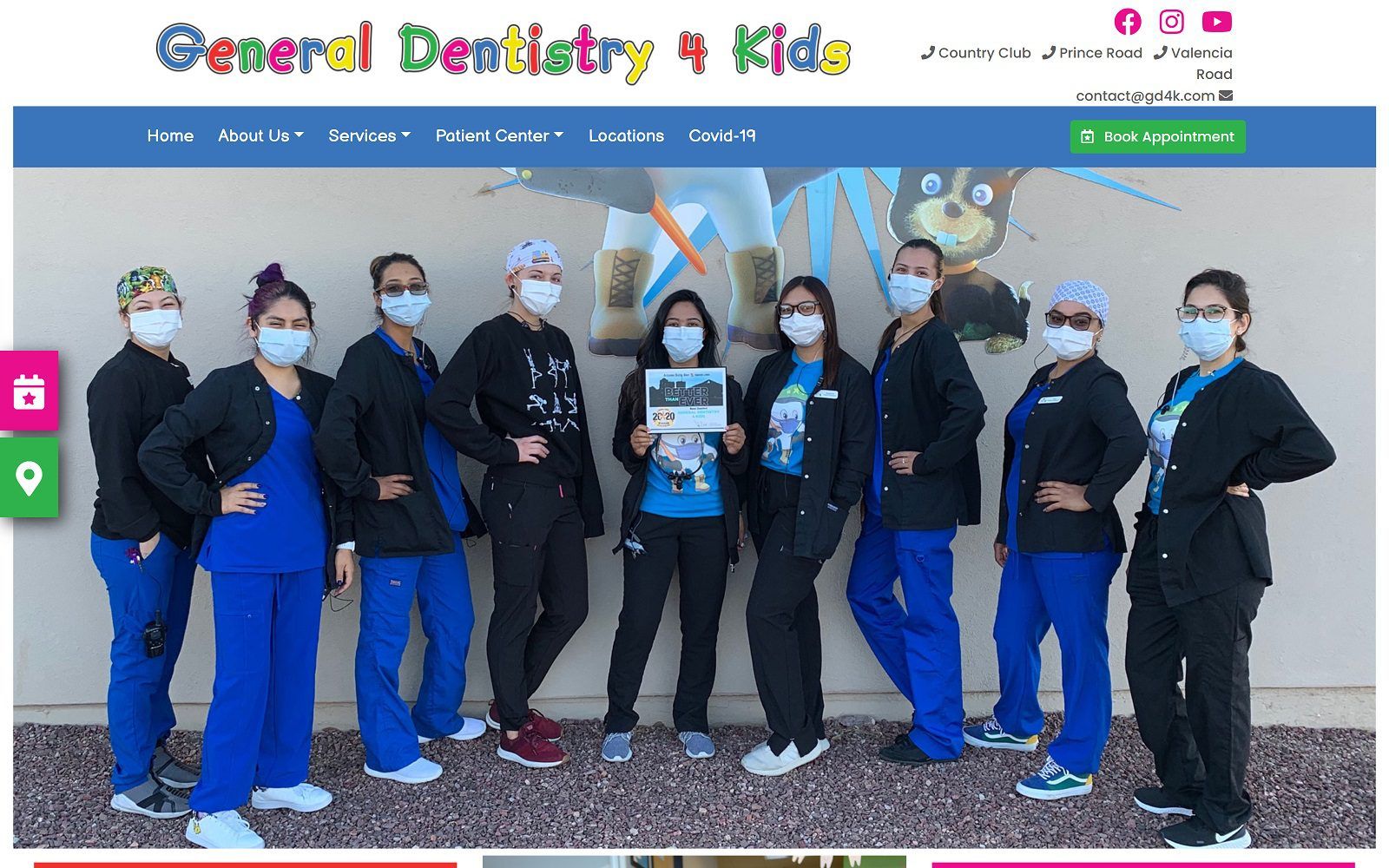 The screenshot of general dentistry 4 kids - tucson country club ave. Website