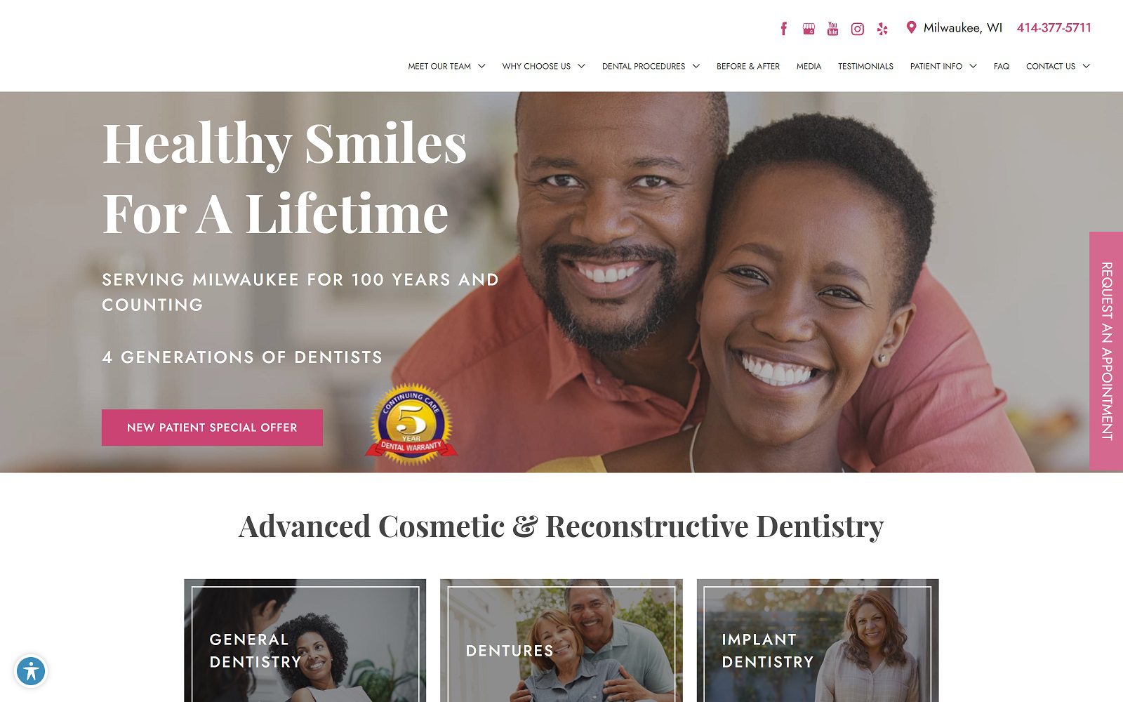 The screenshot of hampton dental associates, sc website