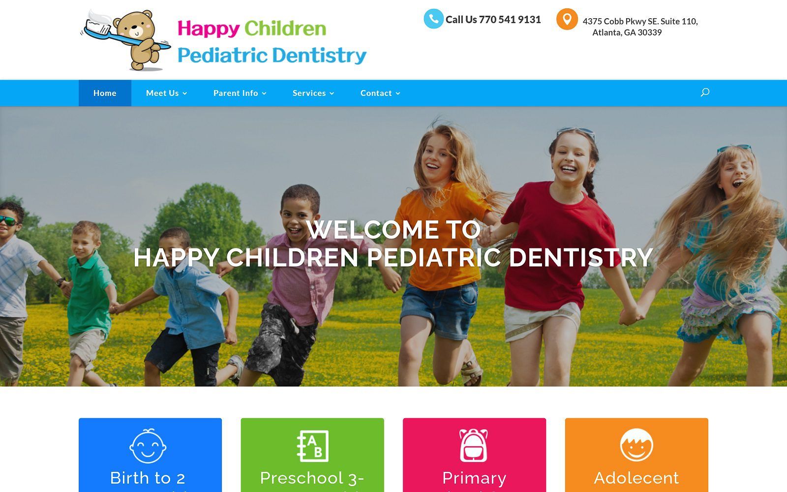 The screenshot of happy children pediatric dentistry dr. Jina yoo website