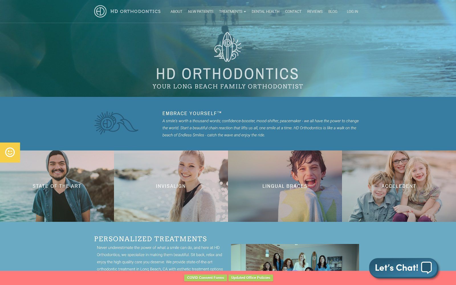 The screenshot of hd orthodontics, dr. Heather desh, dmd, ms website