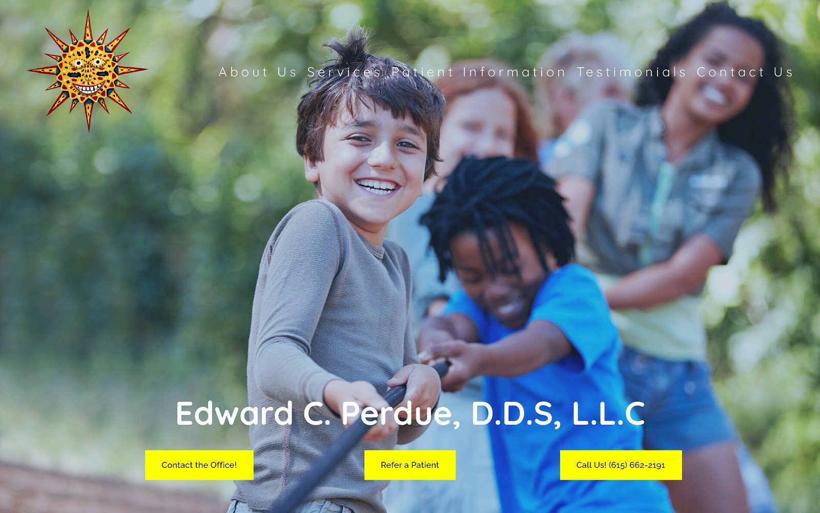 The screenshot of dr. Edward perdue pediatric dentistry website