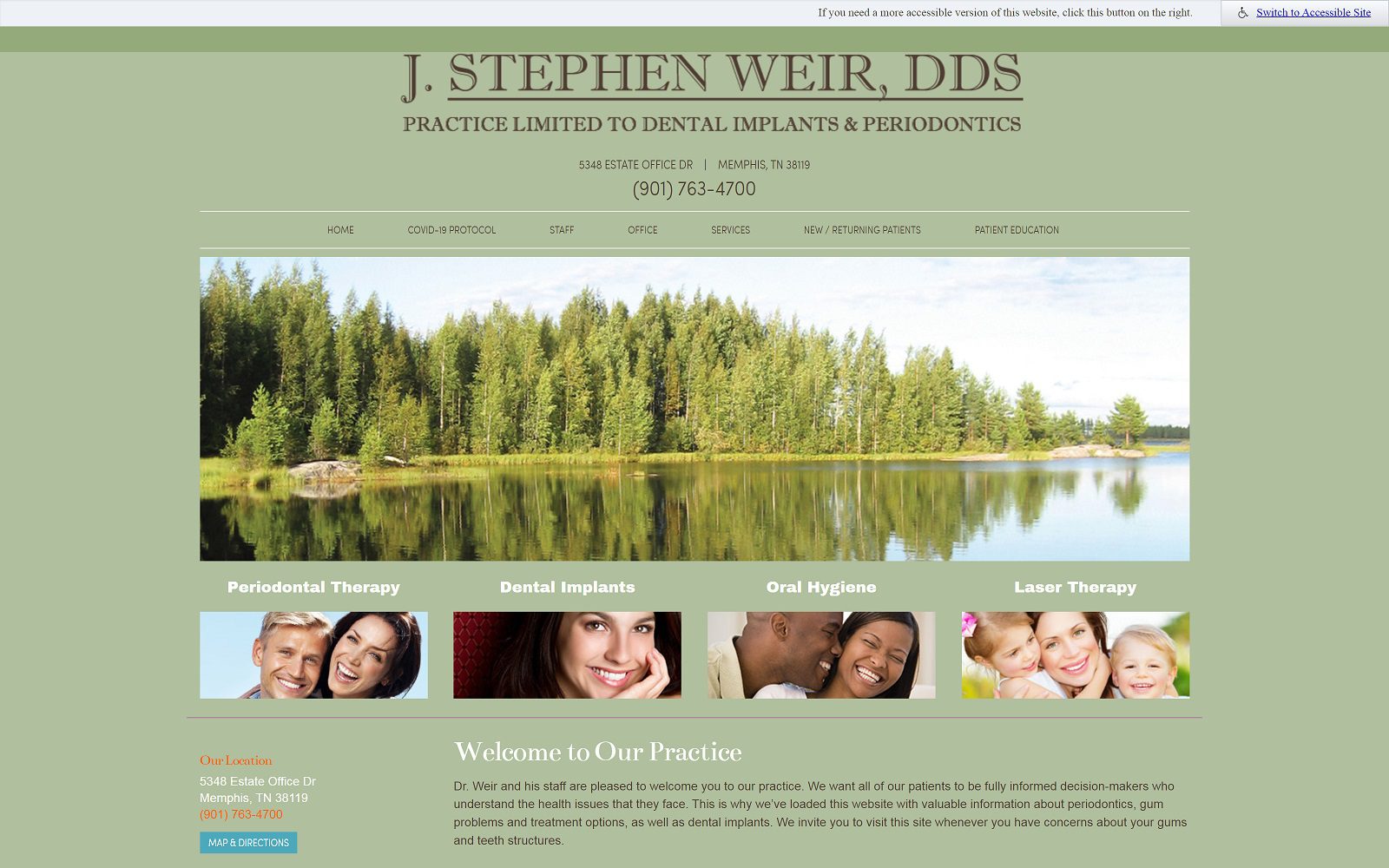 The screenshot of j. Stephen weir, d. D. S. Website