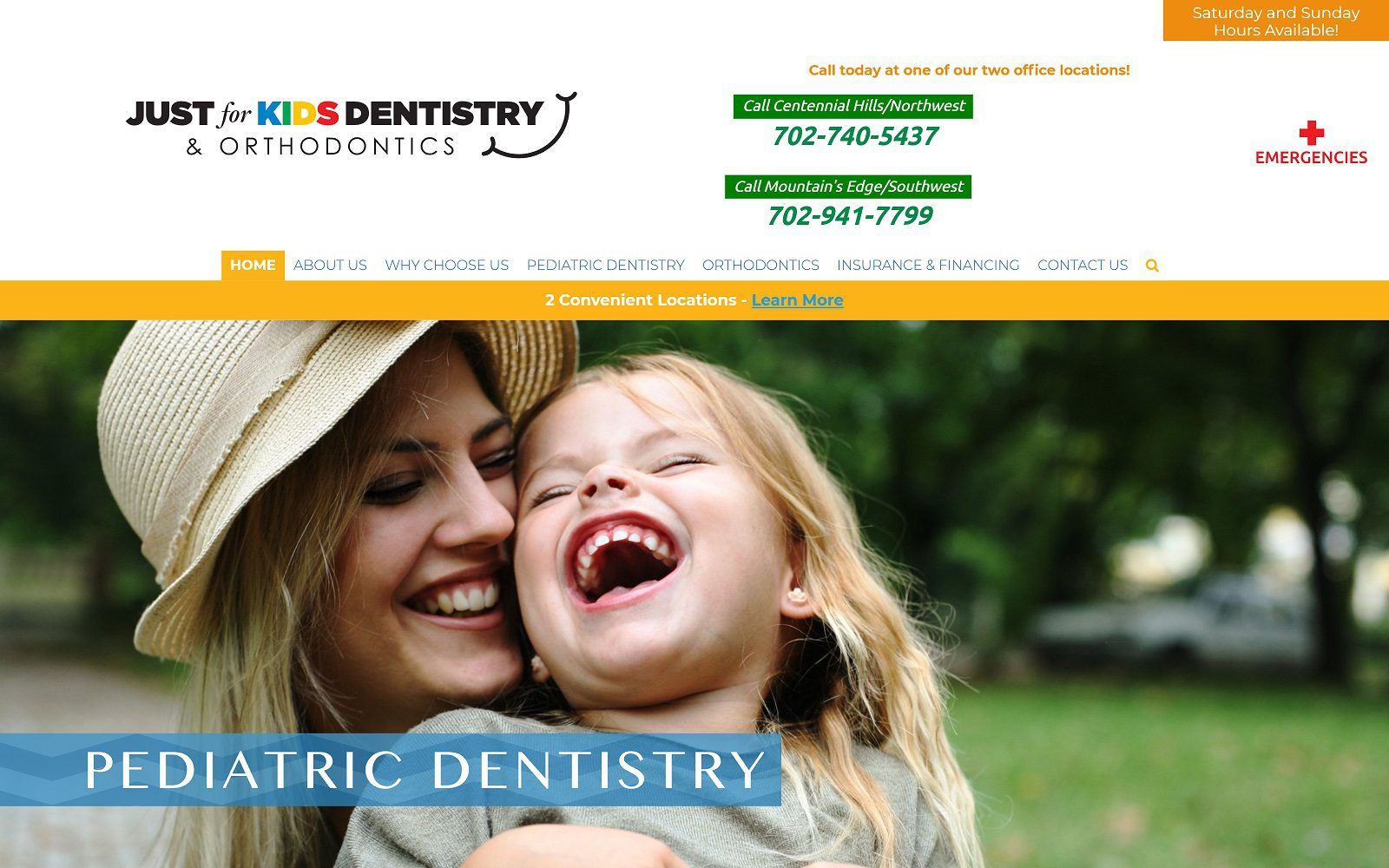 The screenshot of just for kids dentistry & orthodontics website