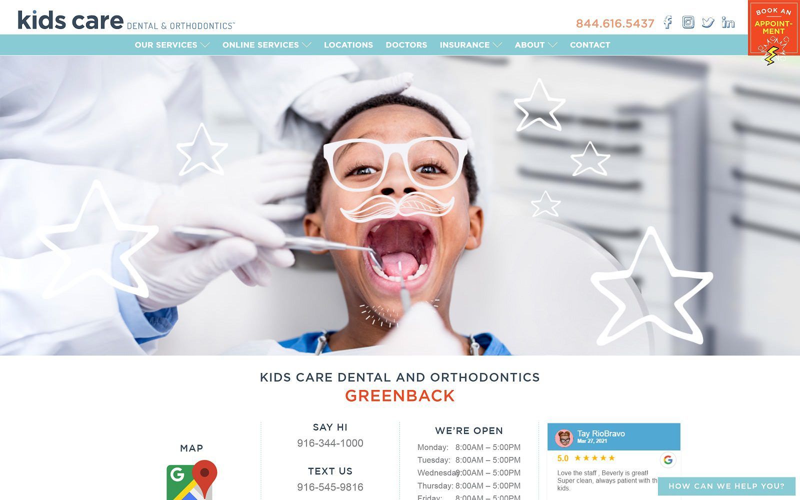 The screenshot kids care dental & orthodontics - greenback