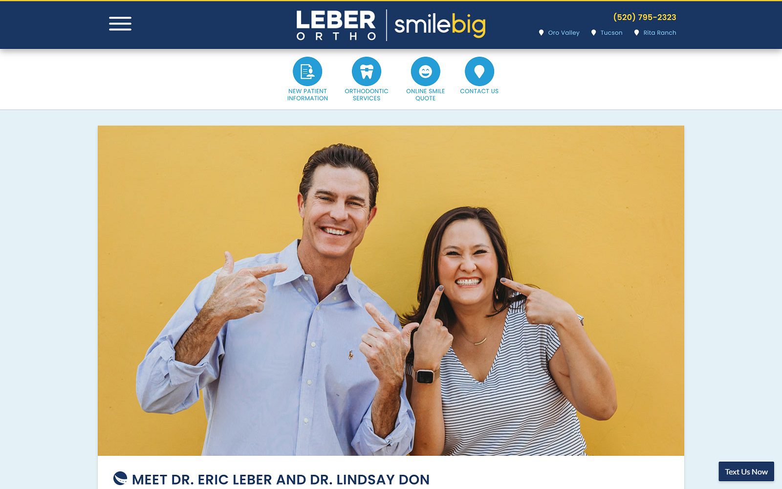 The screenshot of leber orthodontics dr eric leber website