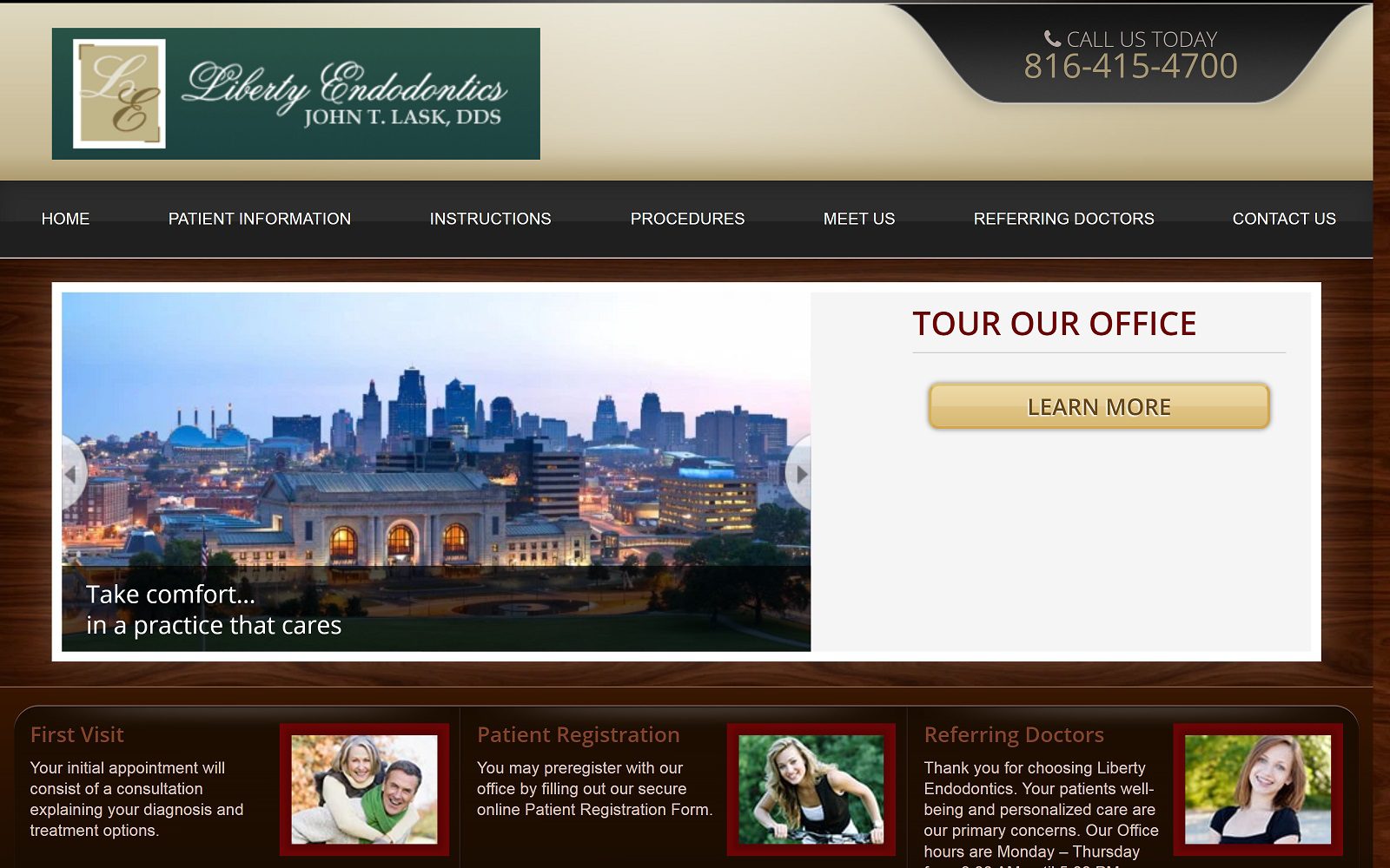 The screenshot of liberty endodontics dr. John lask website