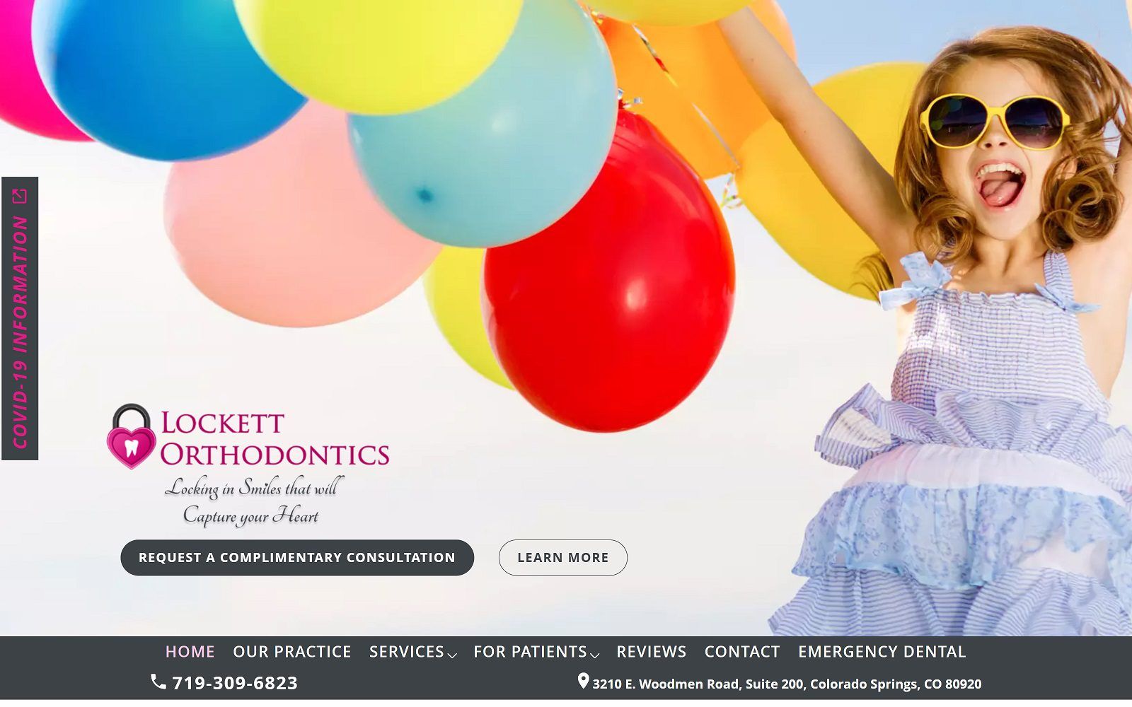 The screenshot of lockett orthodontics dr. Rhoda lockett website