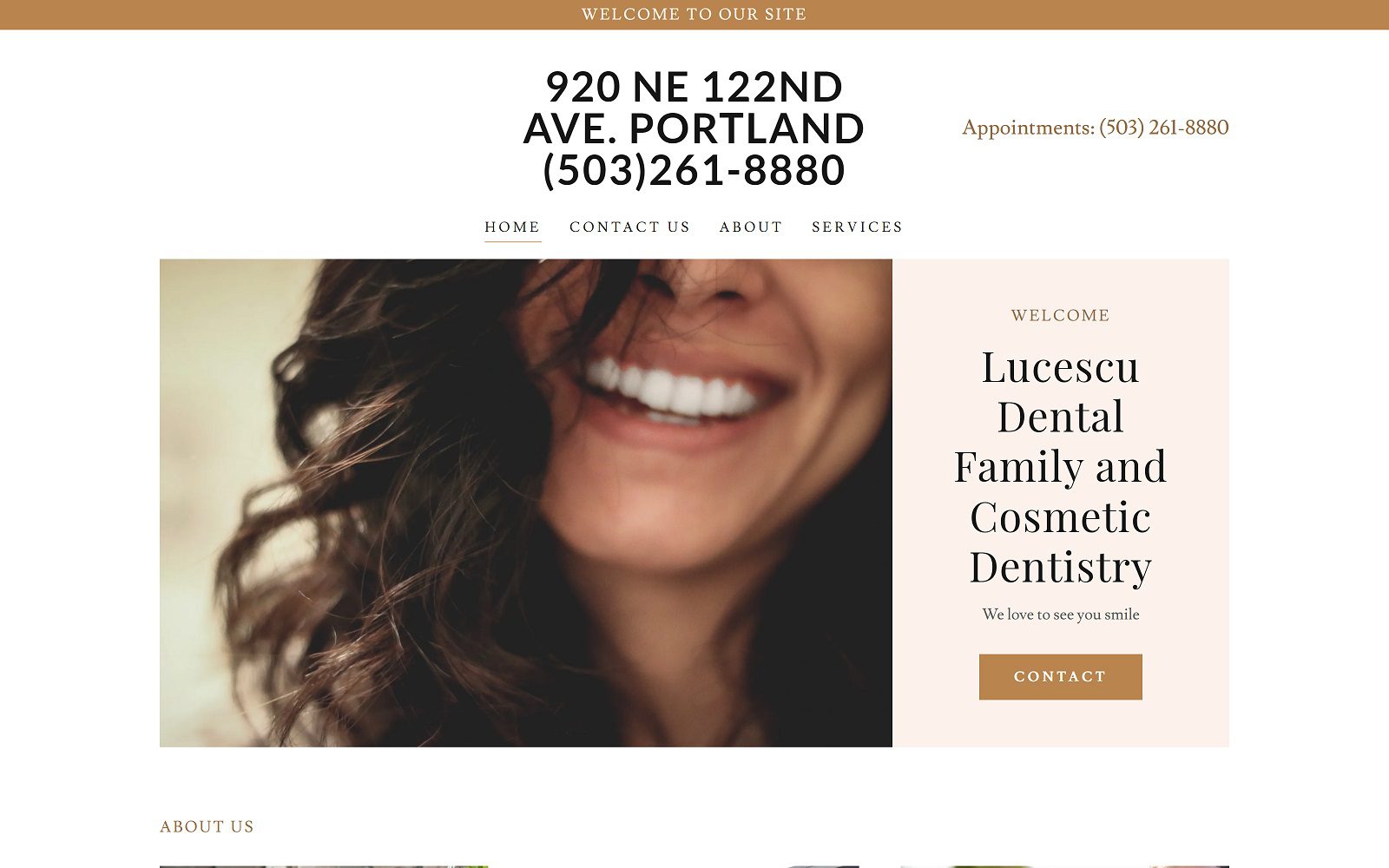 The screenshot of lamuel lucescu dmd, family and cosmetic dentistry website