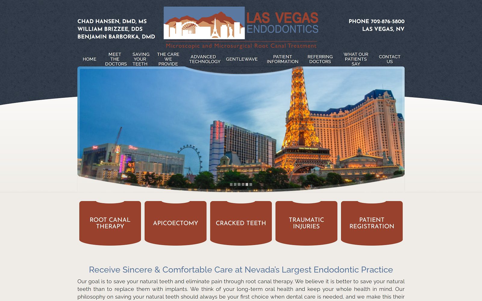 The screenshot of las vegas endodontics website