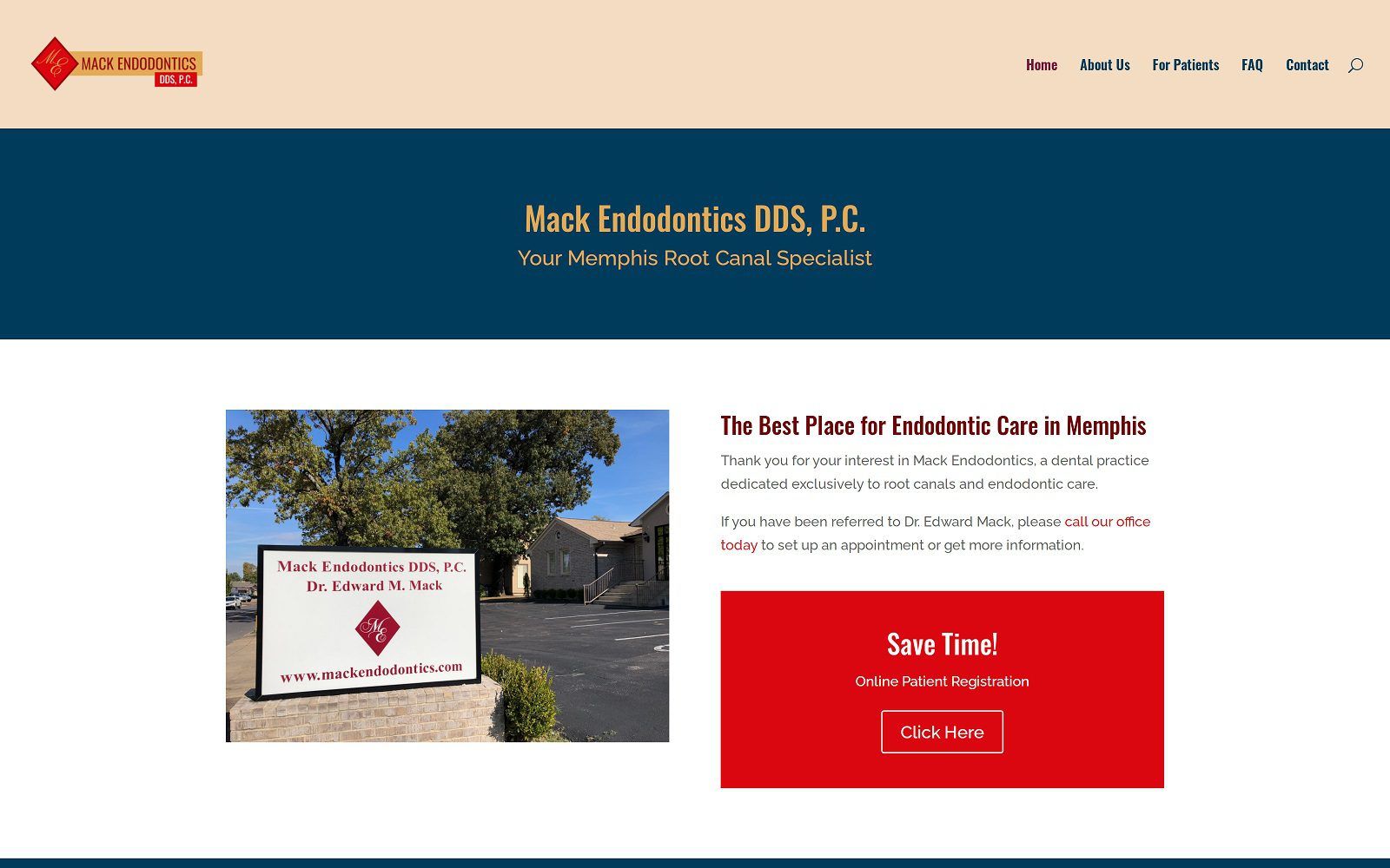 The screenshot of mack endodontics dds, p. C. Website