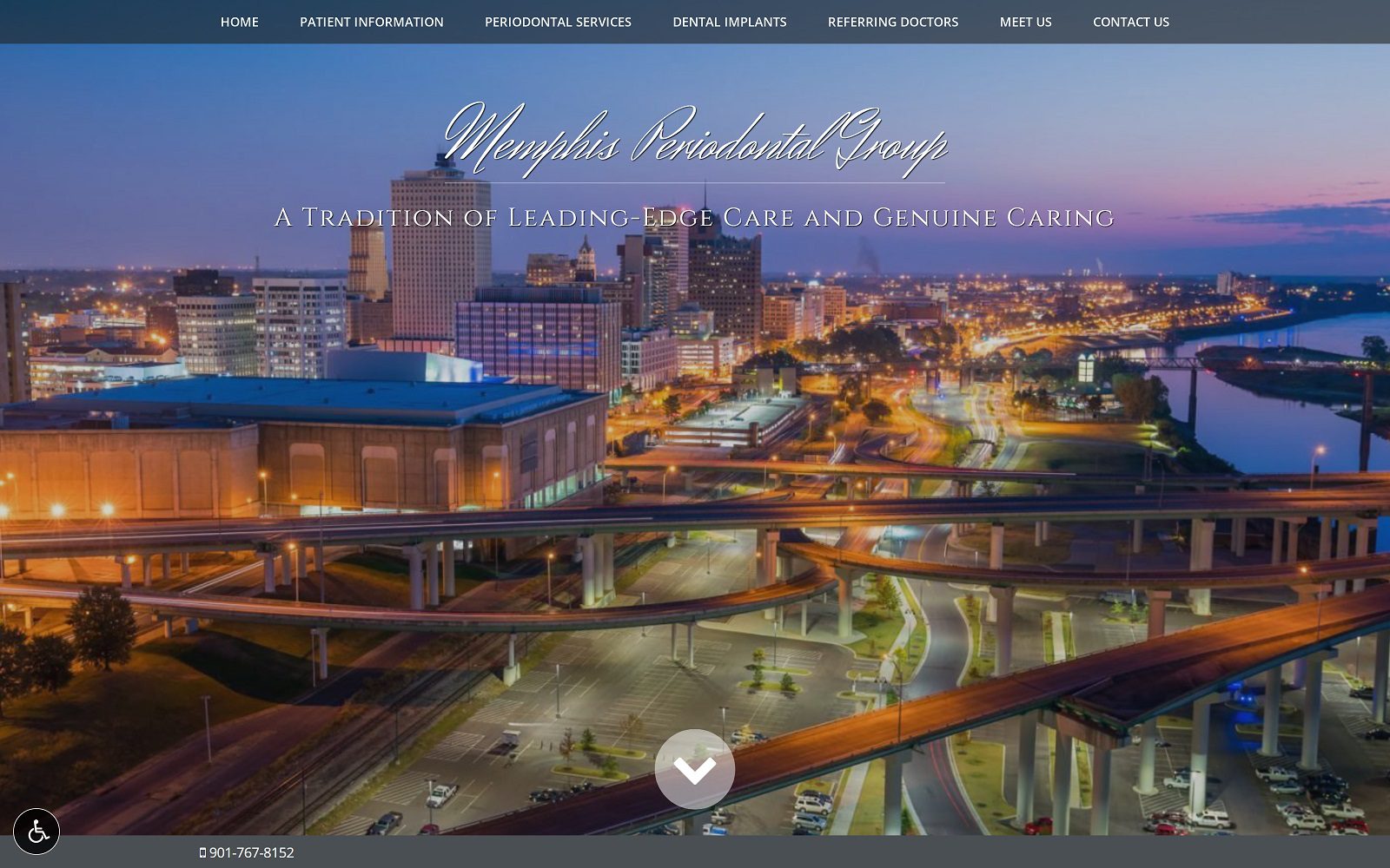 The screenshot of memphis periodontal group: edward lane ii, dds website