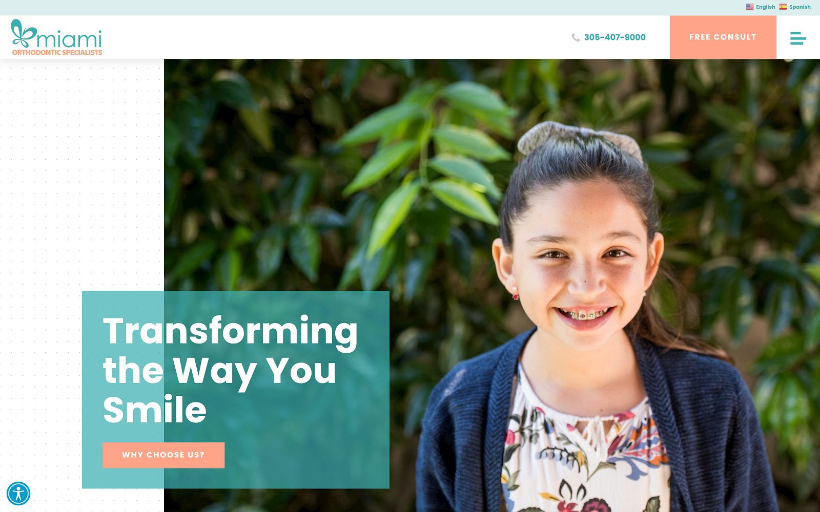 The screenshot of miami orthodontic specialists, dr. Carmen garcia-paul website