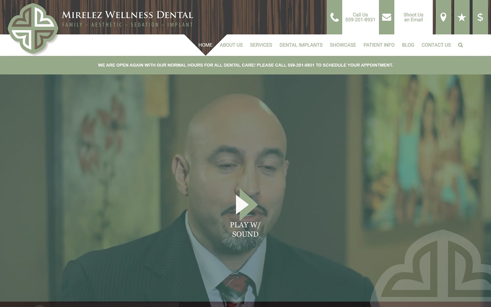 The screenshot of mirelez wellness dental website