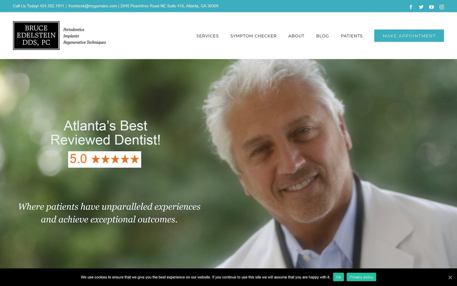 The screenshot of dr. Bruce edelstein website