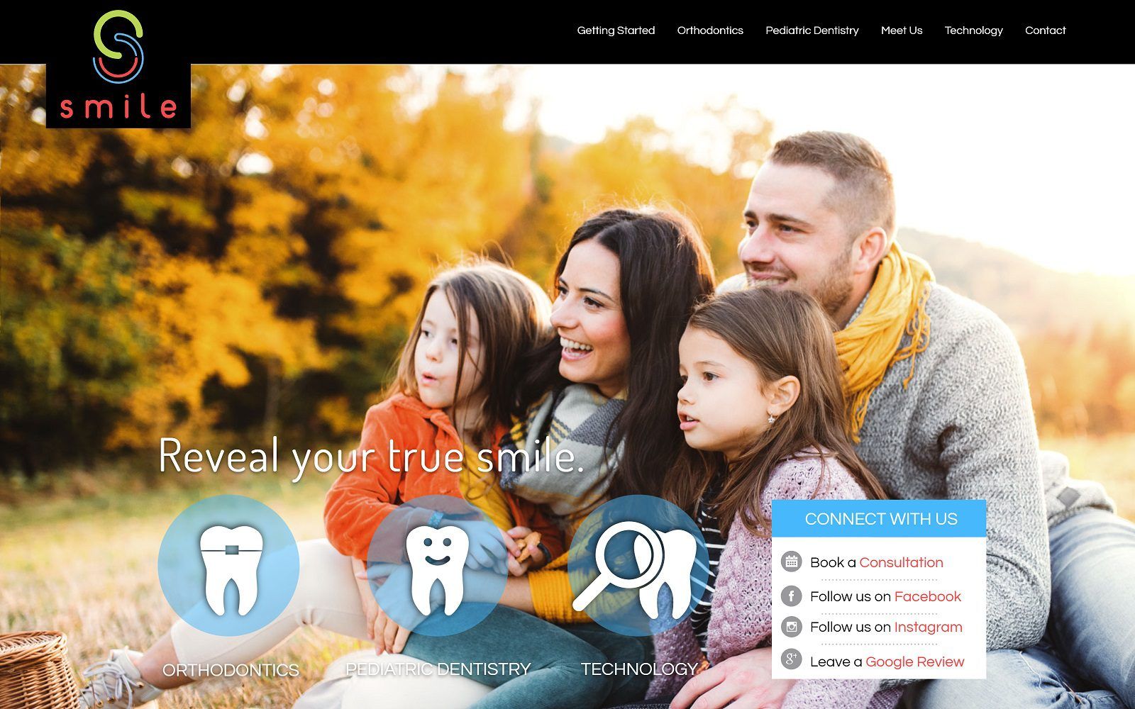 The screenshot of smile orthodontics & pediatric dentistry dr. Josh erickson website