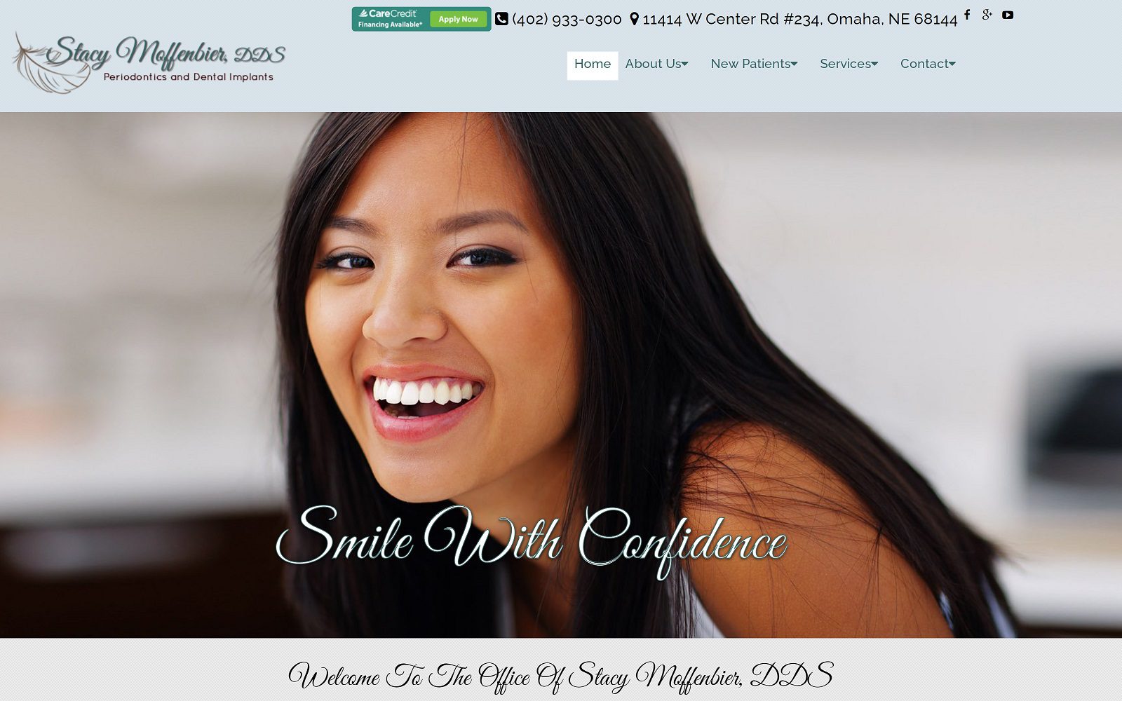 The screenshot of stacy l moffenbier dds website