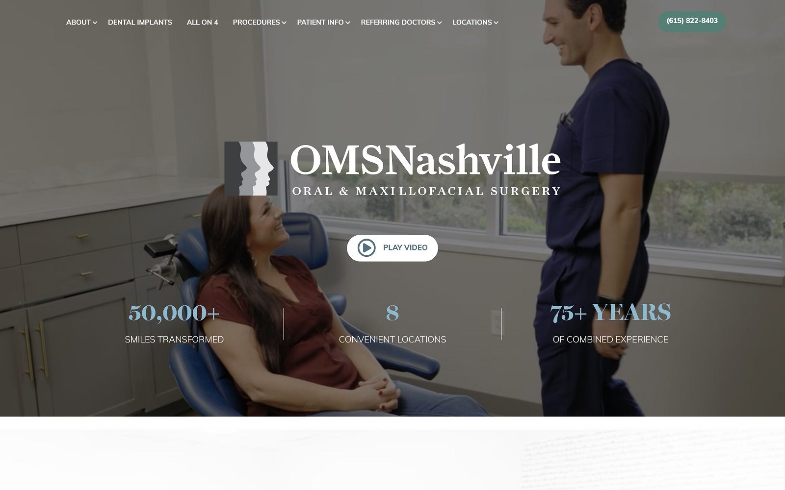 The screenshot of oms nashville website