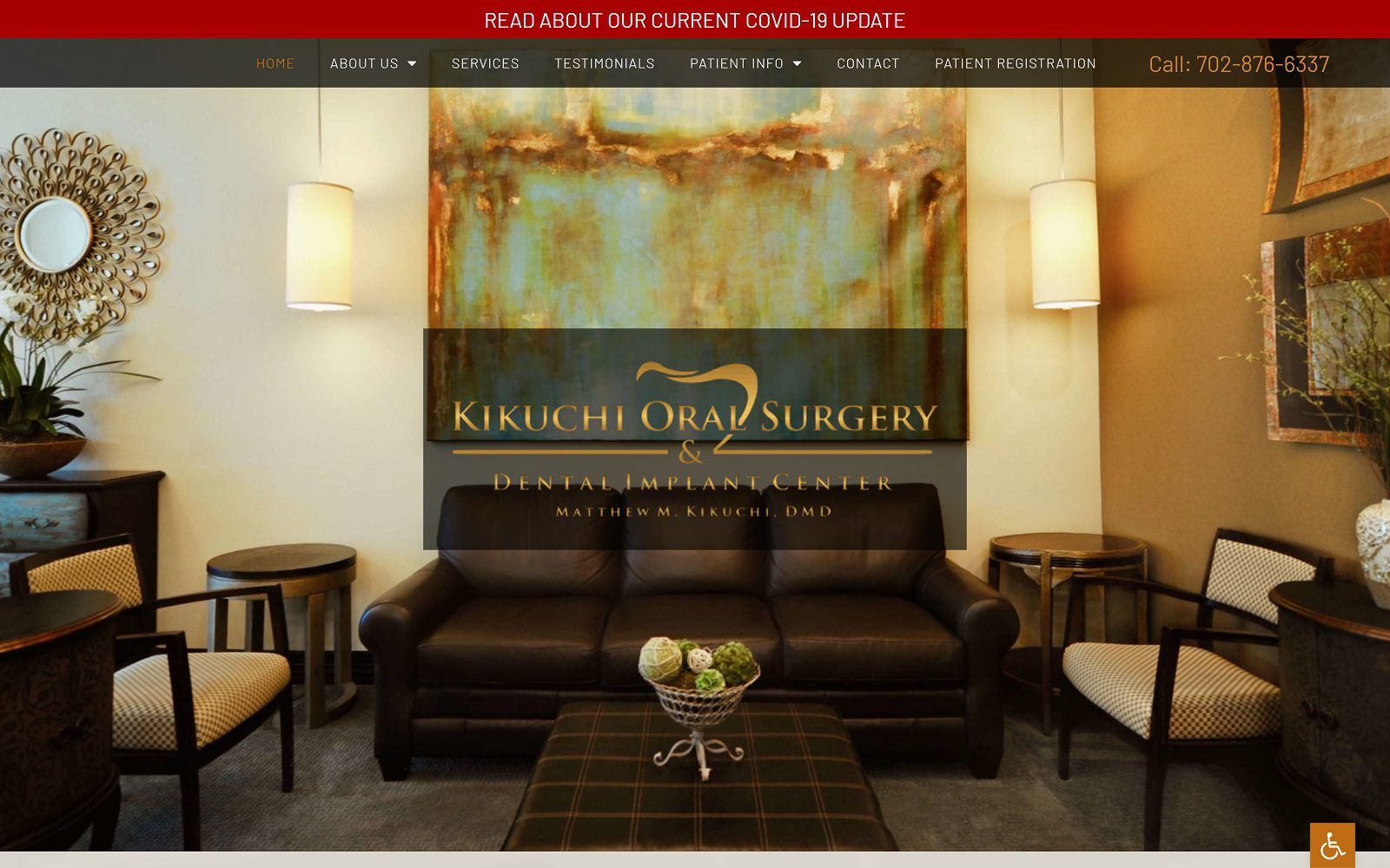 The screenshot of kikuchi oral surgery & dental implant center website