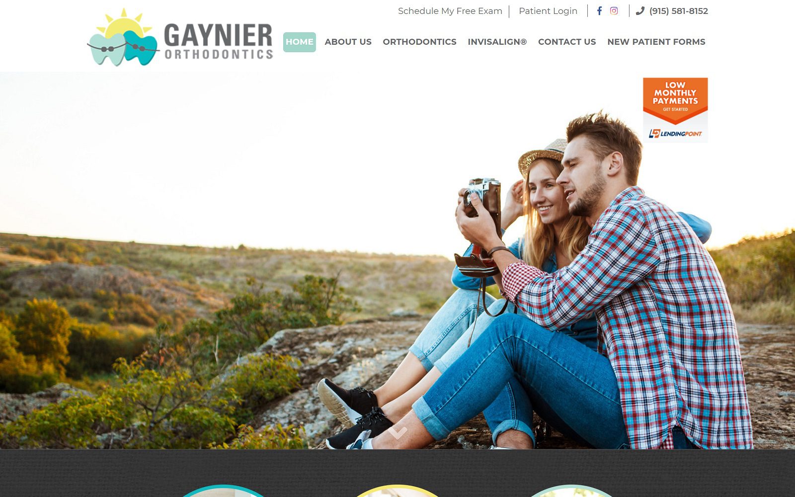 The screenshot of gaynier orthodontics dr. Brad gaynier website