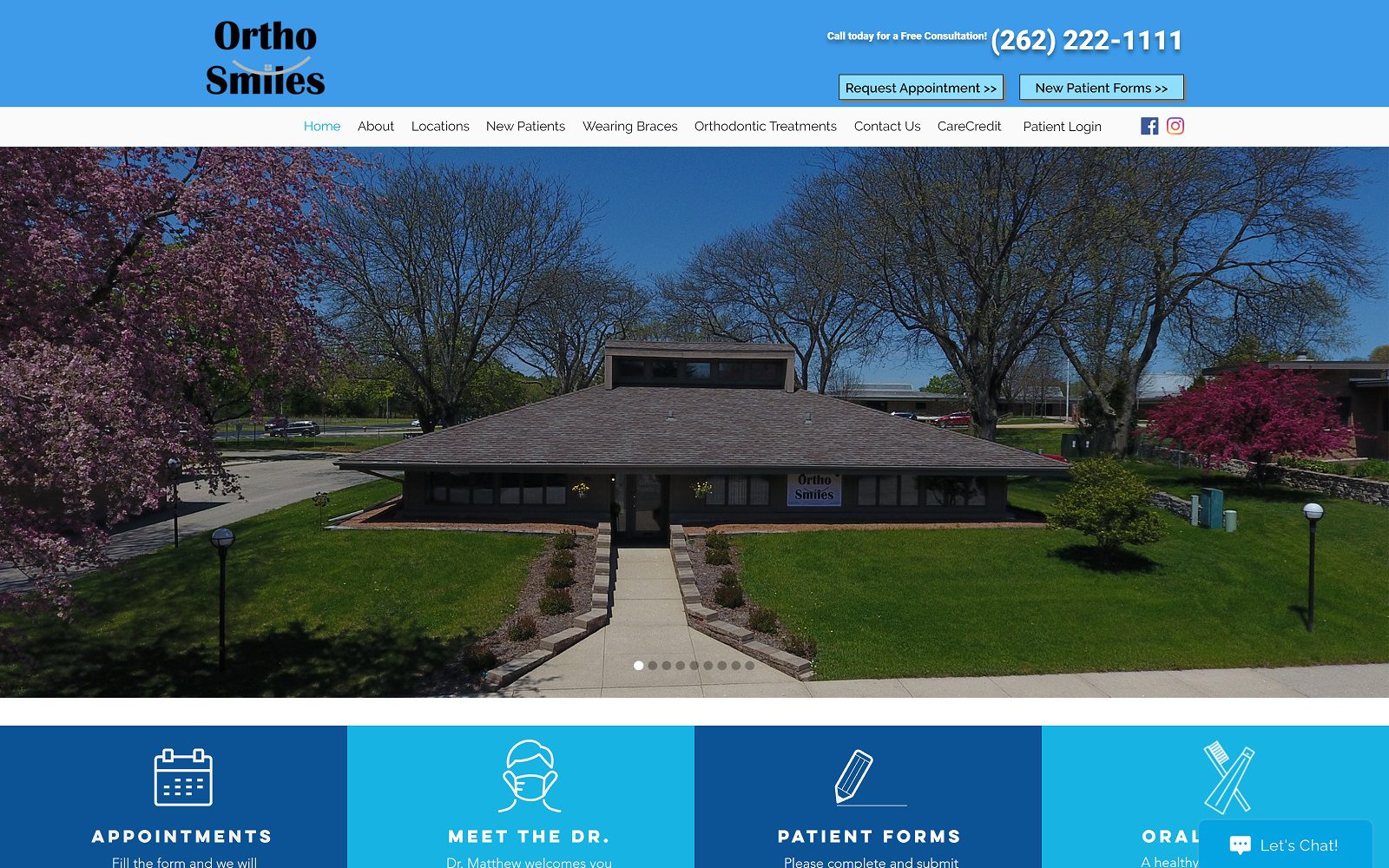 The screenshot of ortho smiles dr. Matthew kriewaldt website