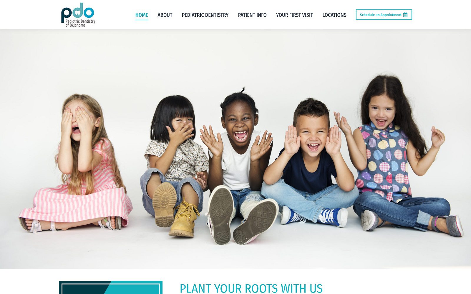 The screenshot of pediatric dentistry of oklahoma website