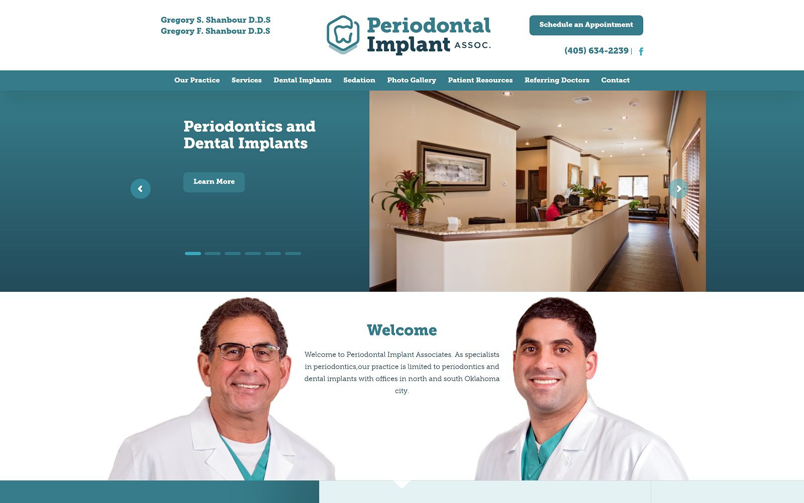 The screenshot of periodontal implant associates website