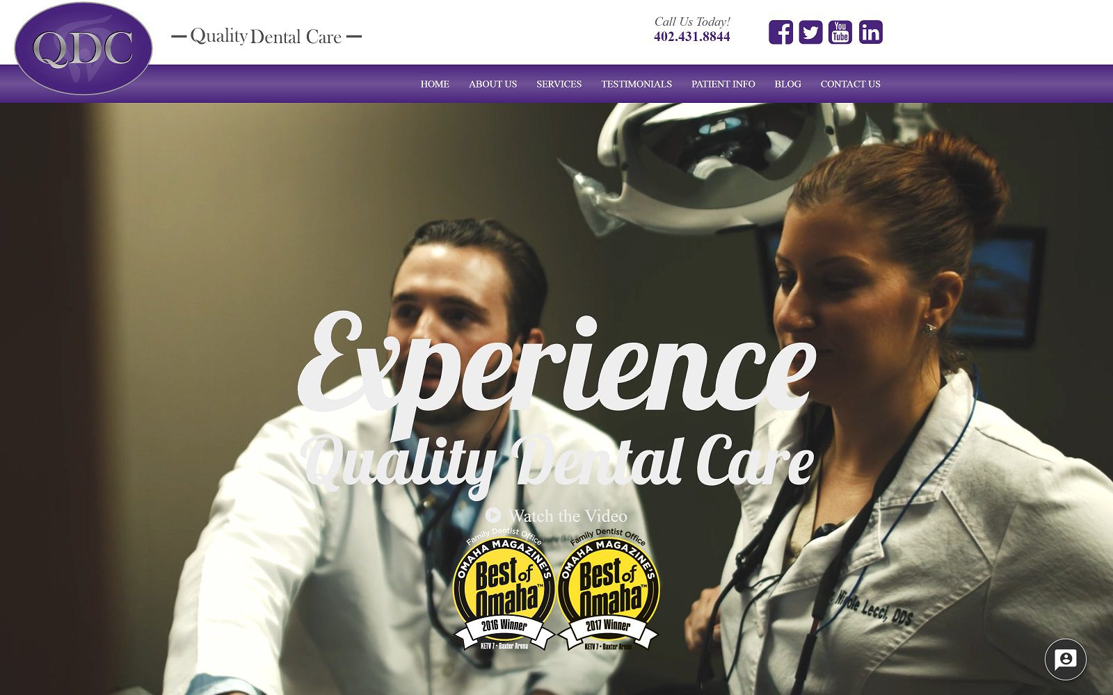 The screenshot of quality dental care website