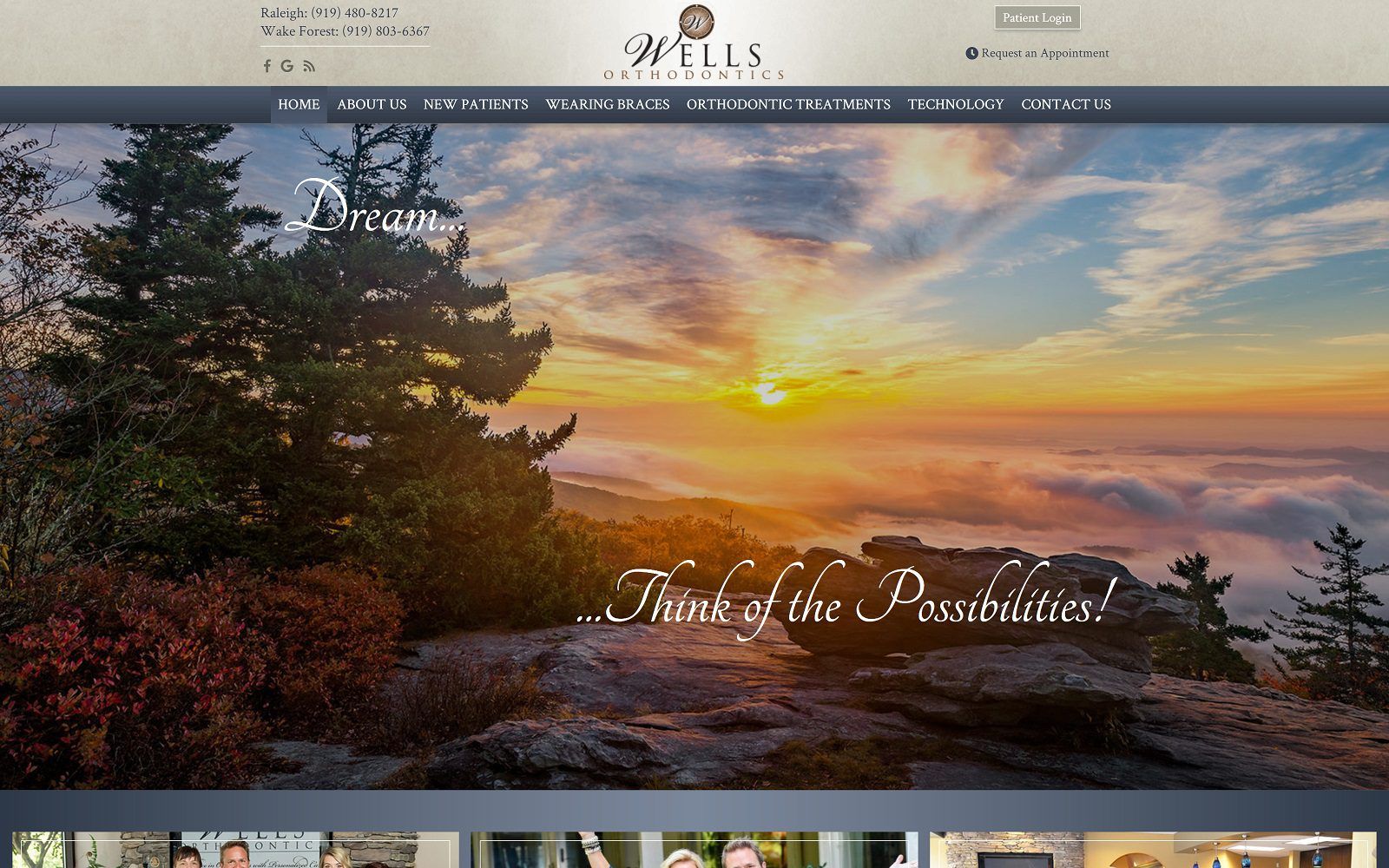 The screenshot of wells orthodontics dr. Andrew wells website