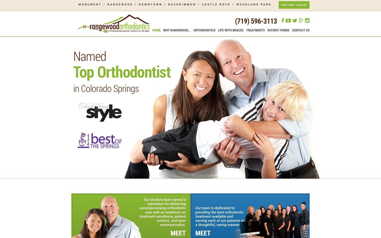 The screenshot of rangewood orthodontics website