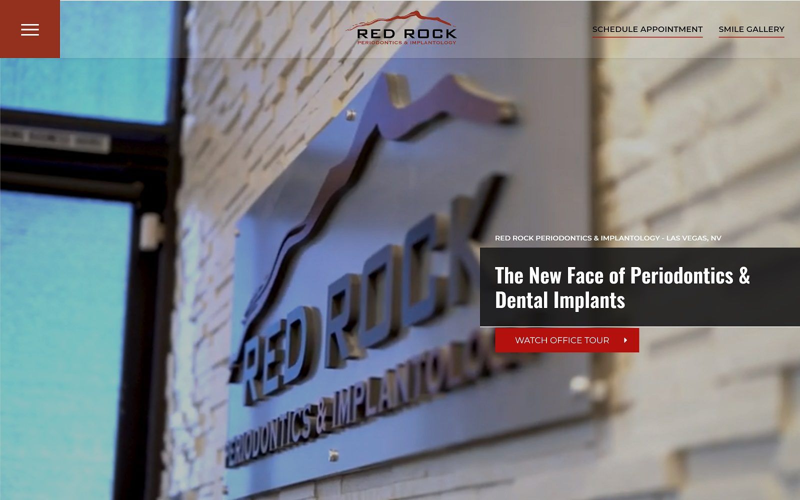 The screenshot of red rock periodontics & implantology website