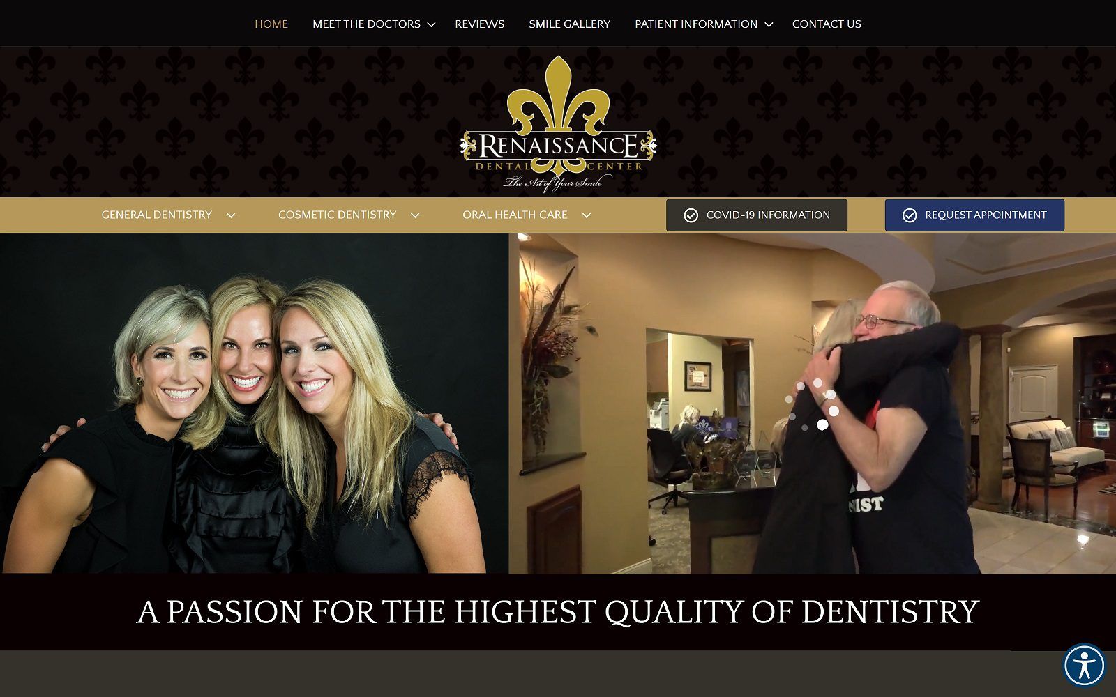 The screenshot of renaissance dental - raleigh website